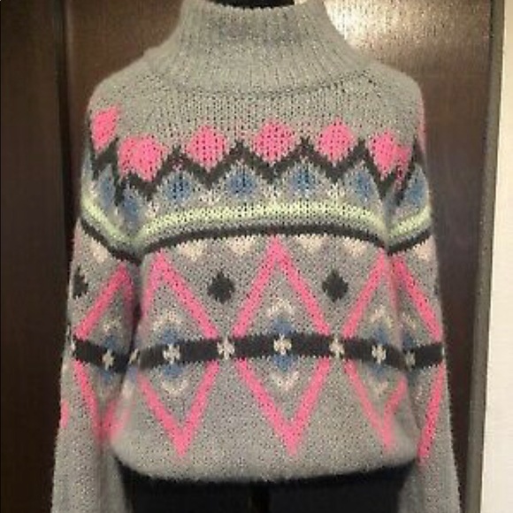 Hollister Cozy Neon + Grey Sweater *Super Soft* - Picture 2 of 4